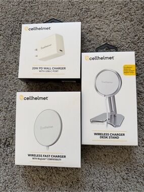 cellhelmet wireless fast charger & desk stand + 20W wall charger